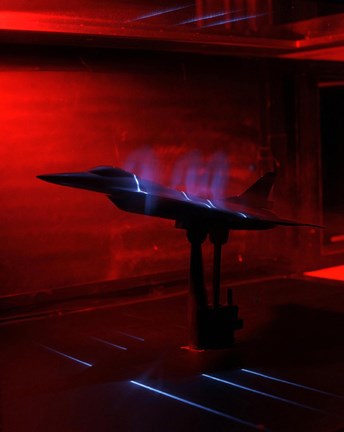 Framed Basic Flow Visualization Test of an F-16XL Scamp Model Print