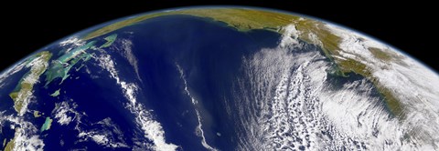 Framed Oblique Bermuda&#39;s-Eye-view of the United States East Coast Print