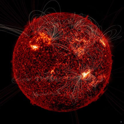 Framed Magnetic Field Visible on the Sun Print