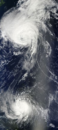 Framed Two Powerful Storms Span the Atlantic Ocean Print