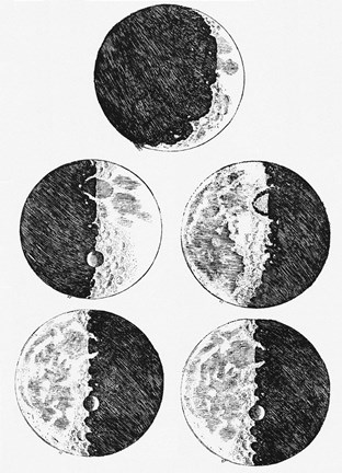 Framed Galileo&#39;s Drawings of the Phases of the Moon Print