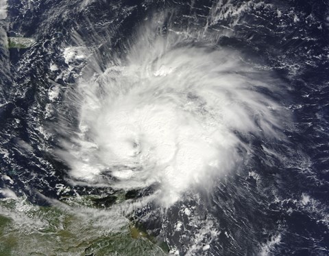 Framed Hurricane Tomas over the Lesser Antilles Print