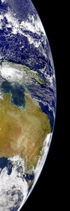 Framed partial view of Earth showing Australia and the Great Barrier Reef Print