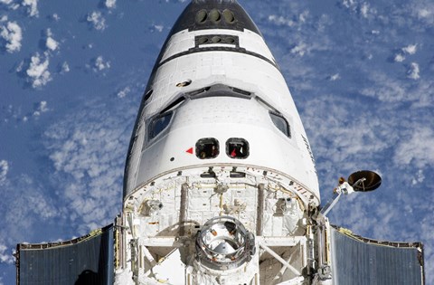 Framed View of Space Shuttle Endeavour&#39;s Crew Cabin and Forward Payload Bay Print