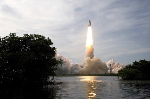 Framed Space Shuttle Lifts Off Print