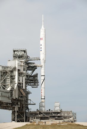 Framed Ares I-X rocket is seen on the Launch pad at Kennedy Space Center Print