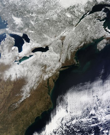 Framed Snow Cover Stretching from Canada Southward to West Virginia Print