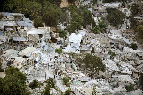 Framed View of Port-au-Prince, Haiti, after a Magnitude 7 Earthquake Hit the Country Print