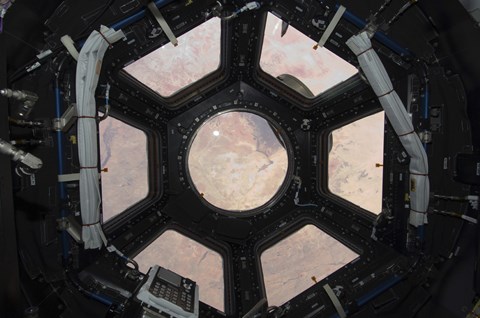 Framed Sahara Desert Visible through the Windows of the Cupola on the Tranquility Module Print