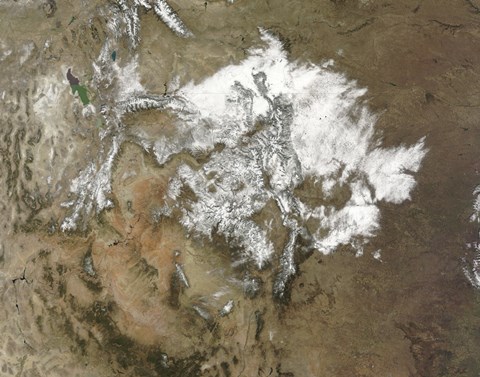 Framed Snow Covers the Rocky Mountains in the Western United States Print
