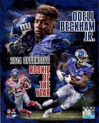 Framed Odell Beckham Jr. 2014 NFL Offensive Rookie Of The Year Portrait Plus Print