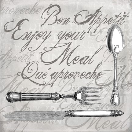 Framed Vintage Cutlery II Print