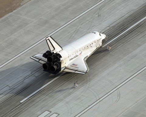 Framed Space Shuttle Discovery on the Runway at Edwards Air Force Base Print
