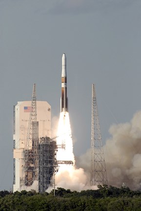 Framed Delta IV Rocket lfits off from its Launch Complex Print