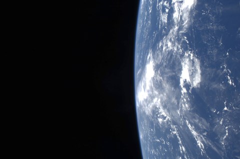 Framed Earth&#39;s Horizon and the Blackness of Space Print