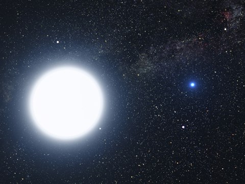 Framed Artist&#39;s Concept Showing the Binary star System of Sirius A and Sirius B Print