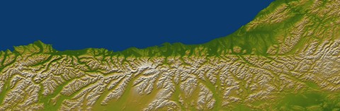 Framed Alpine Fault along the West Coast of New Zealand Print