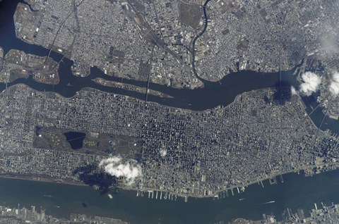 Framed Manhattan Island and its Easily Recognizable Central Park Print