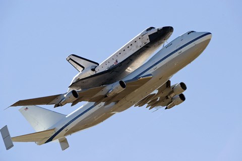 Framed Space Shuttle Endeavour Mounted on a  Modified Boeing 747 Shuttle Carrier Aircraft Print