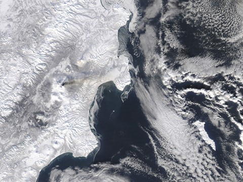 Framed Ash from Kliuchevskoi Volcano, Kamchatka Peninsula, Eastern Russia Print