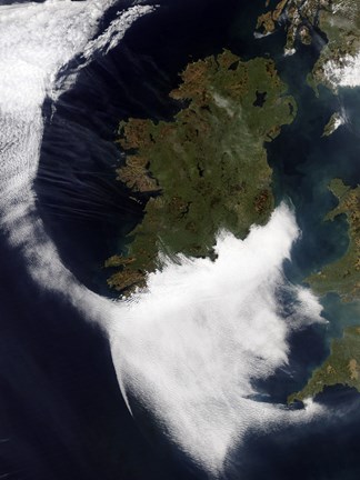 Framed Contrails Converging on Dublin, Ireland Print
