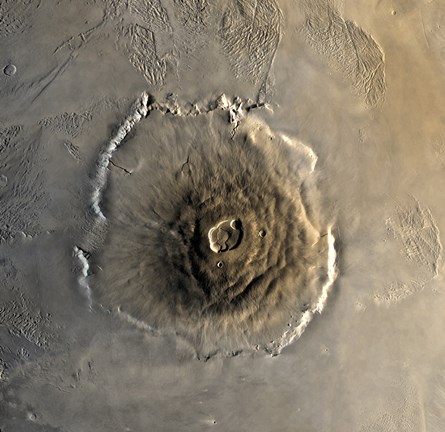 Framed Largest Known Volcano in the Solar System, Olympus Mons Print
