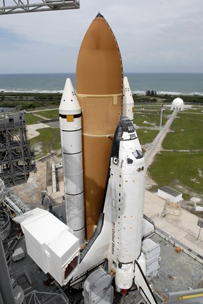Framed Space shuttle Atlantis Sits on the Top of Launch Pad 39A at Kennedy Space Center Print