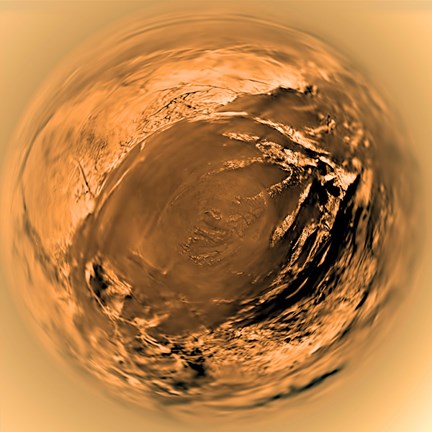 Framed Fish-Eye View of Titan&#39;s Surface Print
