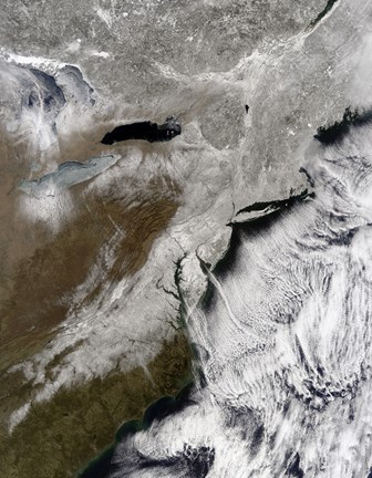 Framed Snow Across the Northeastern United States Print