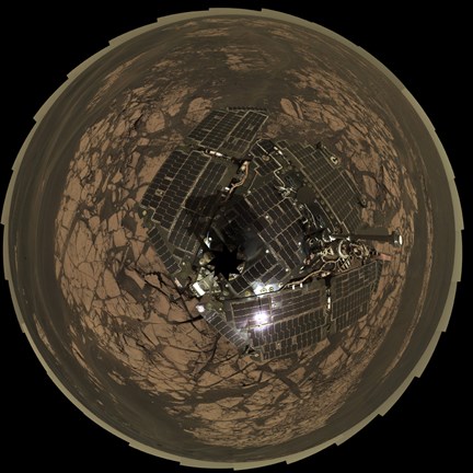 Framed Bird's-Eye View of Opportunity at Erebus on planet Mars Print