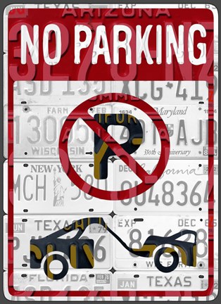 Framed No Parking Print