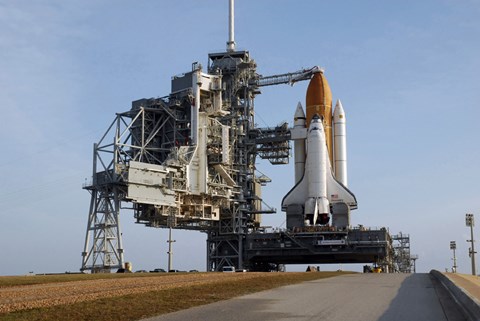 Framed Space Shuttle Discovery on the Launch Pad Print