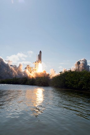 Framed Space Shuttle Discovery launch Print