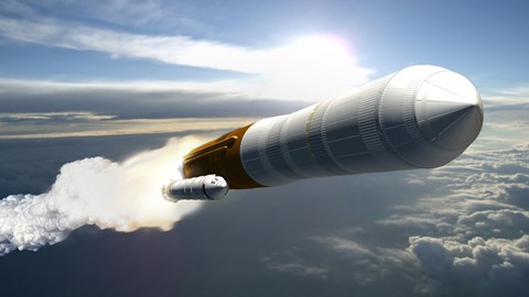 Framed Artist&#39;s Concept of a Cargo Launch Vehicle Blast Off Print