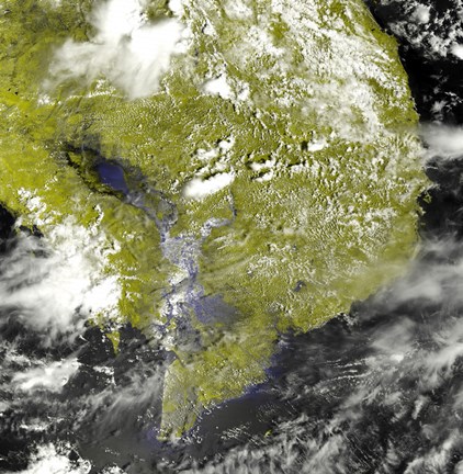 Framed Mekong Delta and the Tonle Sap Print