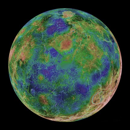 Framed Venus Centered on the South Pole Print