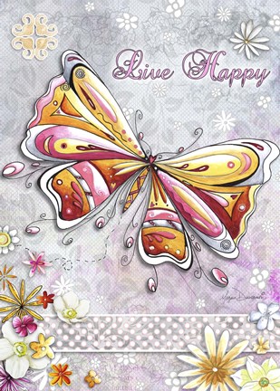 Framed Live Happy Print