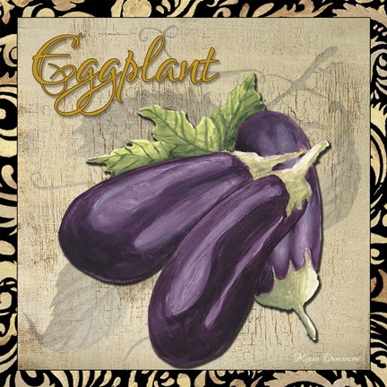 Framed Vegetables 1 Eggplant Print