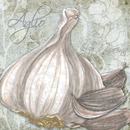 Framed Buon Appetito Garlic Print
