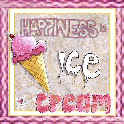 Framed Happiness Is Ice Cream Print