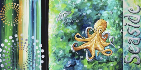 Framed Seaside Sea of Whimsy Print