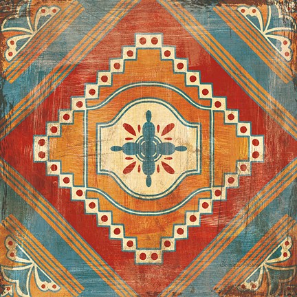 Framed Moroccan Tiles V v2 Print