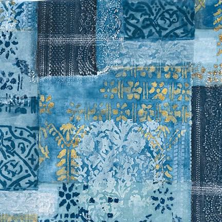 Framed Alhambra III Indigo Print