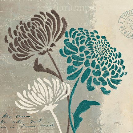 Framed Chrysanthemums II Print