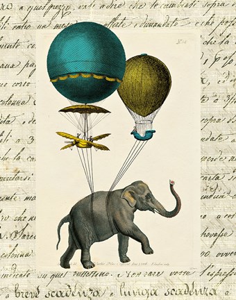 Framed Elephant Ride I v.2 Print