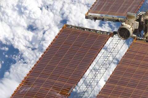 Framed Repaired Solar Array on the International Space Station Print