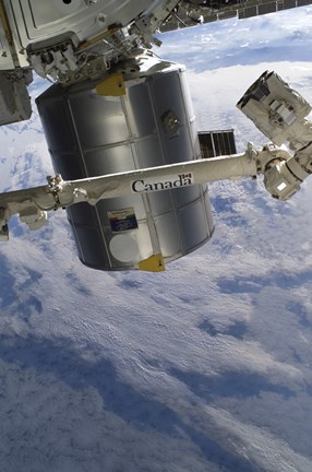 Framed Italian-Built Raffaello Multi-Purpose Logistics Module and the Canadarm2 Print