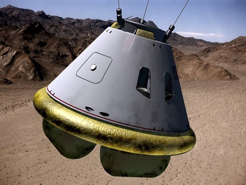 Framed Concept of a Crew Exploration Vehicle as it Lands on Earth Print