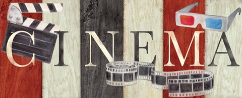 Framed Movie Cinema Signs II Print