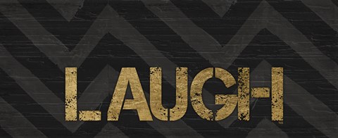 Framed Chevron Sentiments Black/Gold Panel II Print